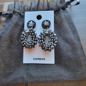 NWT Black Beaded Earrings from Express